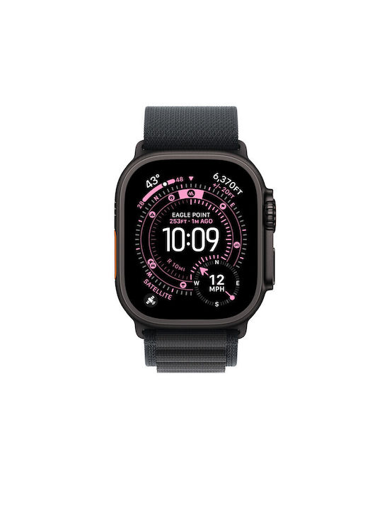 Apple Alpine Loop Каишка Black - Medium - Black Titanium Finish (Apple Watch 44/45/46mm/Ultra 49mm)