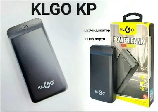 KLGO KP-72 Power Bank 10000mAh με 2 Θύρες USB-A Μαύρο