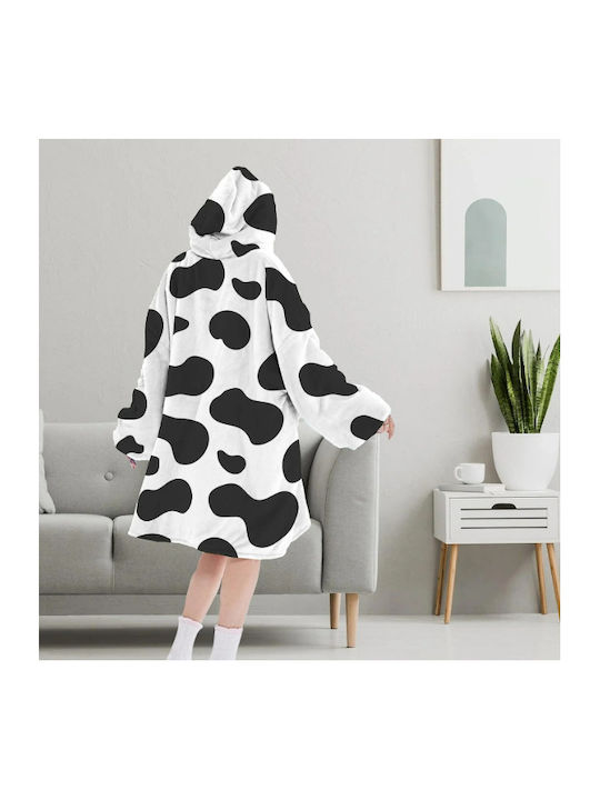 Κουβέρτα με Μανίκια 115x80εκ. White/black