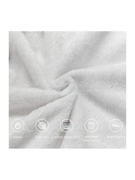 Κουβέρτα με Μανίκια 115x80εκ. White/black