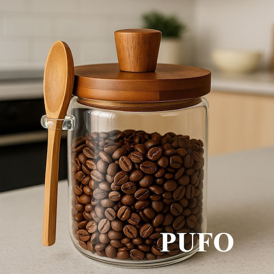 Zucker- und Kaffee-Vase mit Deckel Glas Braun 500ml