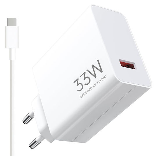 Xiaomi Charger with USB-A Port and Cable USB-C 33W Power Delivery Whites (MDY-16-EF)
