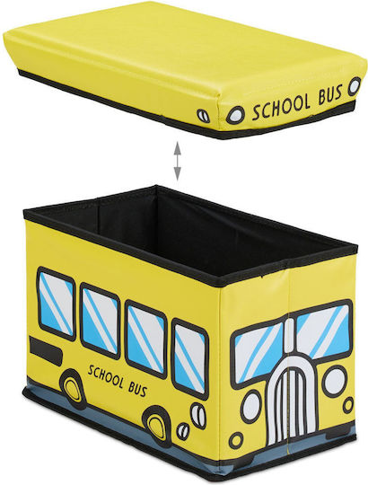 Relaxdays Kinder Aufbewahrungsbox aus Stoff Gelb 27x40x25cm 1Stück