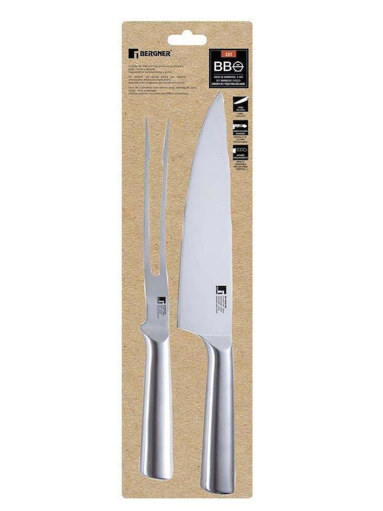Bergner Set of 2 BBQ Tools with Knife and Carving Fork BG-40220-MM