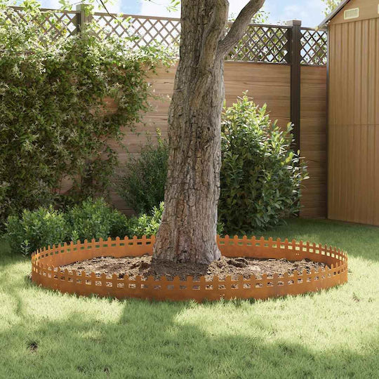 vidaXL Metal Garden Border in Brown Color 1.03m x 22cm
