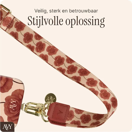 Λουράκι Λαιμού Avy Nylon Crossbody Strap Αποσπώμενο Θήκες Κινητών Smartphones Botanique Roses 8719246497896