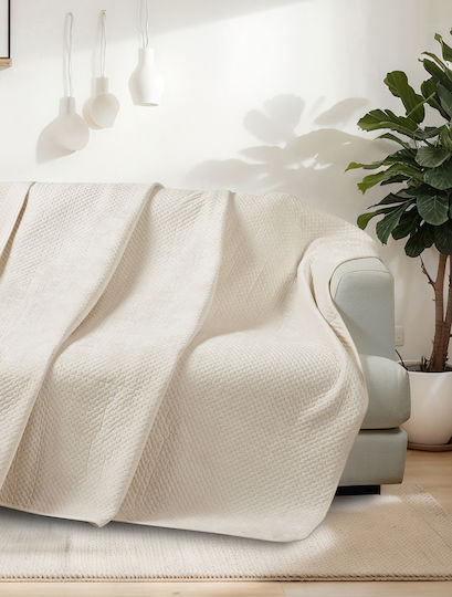 Liolios Home Element Ριχτάρι Διθέσιου Καναπέ Βελουτέ 180x250εκ. Off White