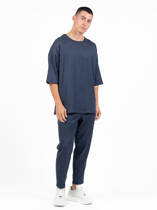 Hose in Lockere Passform Blue