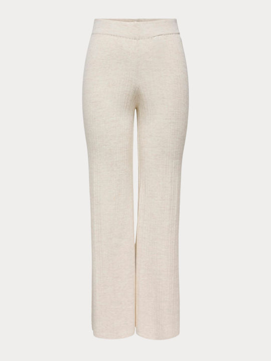 Thea Damen Stoff Hose in Weitem Schnitt Pumice Stone