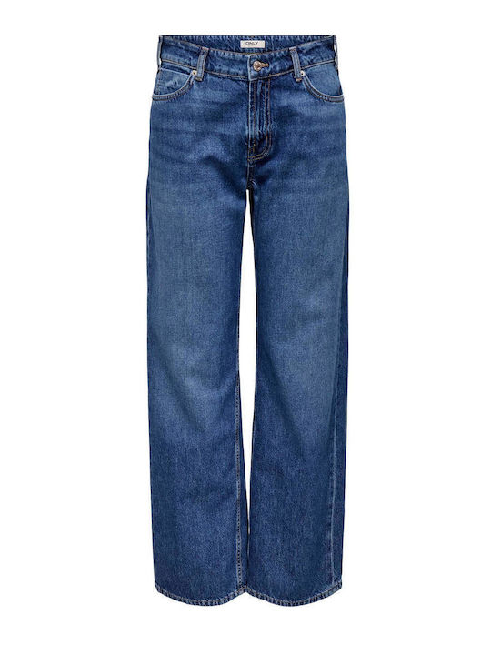 Wide Women's Jean Trousers in Wide Line Medium Blue Denim