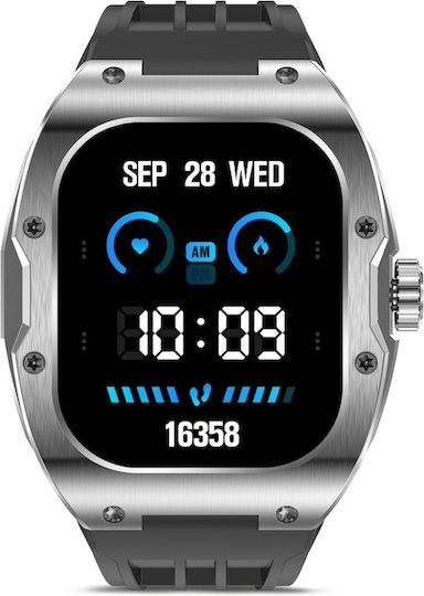Ksix Hero 54mm Smartwatch with Heart Rate Monitor (Black)