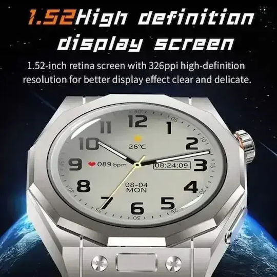 Z83 Max 49мм Смартчасовник с Пулсомер (Сребрист)