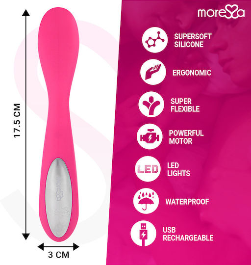 Amoressa Druso Premium Silicone Rechargeable Вибратор G-Spot 17.5см Розов