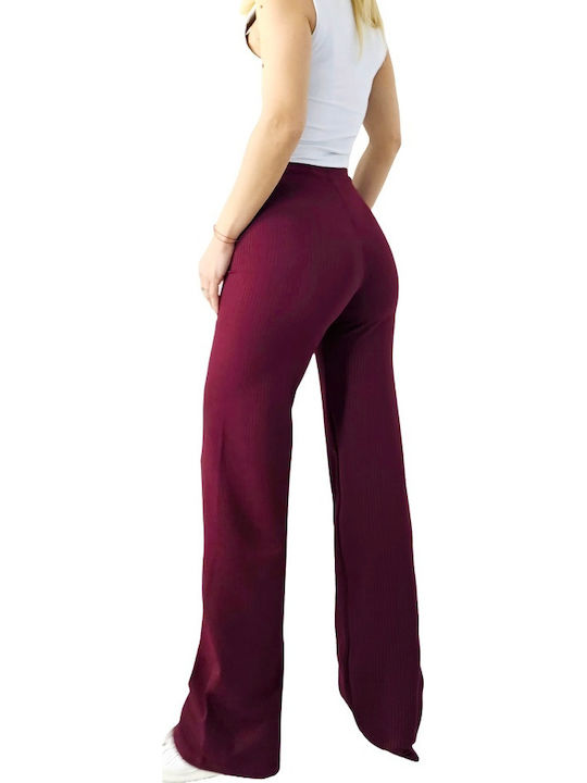 Ψηλόμεσο Παντελόνι Φόρμας Καμπάνα Burgundy