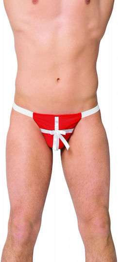 Softline 4439 Thong with Bow Ανδρικό Sexy String Red