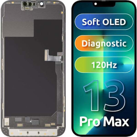 Mp LCD Display Modul Apple iPhone 13 Pro Max Weiches OLED FHD 120Hz Diagnostikversion Aftermarket Schwarz