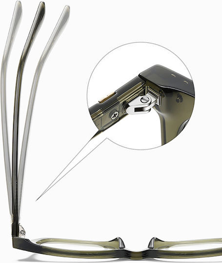 Techsuit Anti-Blue Light Glasses Reflex PC 2229 Men Round TR90 & Metal Frame AC Lens Transparent Brown