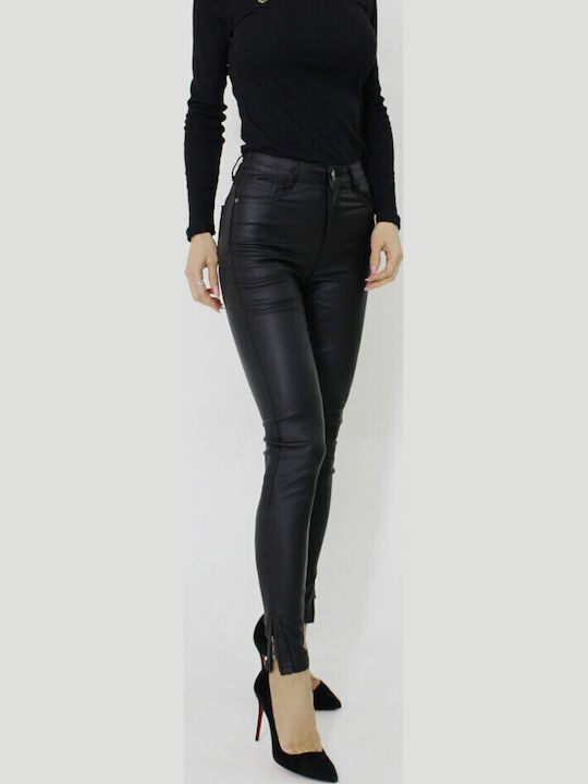 Femeiesc Tesatura Pantaloni Push-up Skinny Fit Black