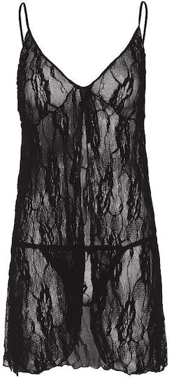 Leg Avenue 8782Q Rose Lace Babydoll & G-string Σετ Sexy Babydoll Black