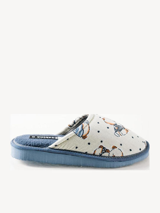 Women's Slippers with Animals Blue