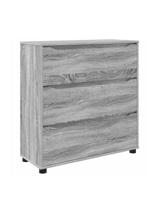 Συρταριέρα Κρεβατοκάμαρας mit 3 Schubladen Gray Sonoma 80x31x81cm