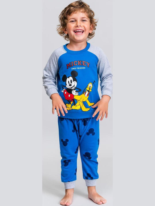 Kids Sweatpants Set Blue 2 Pieces Mickey Friends