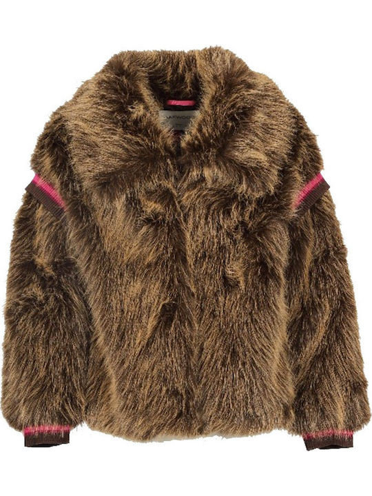 Women's Short Fur Brown-fuchsia