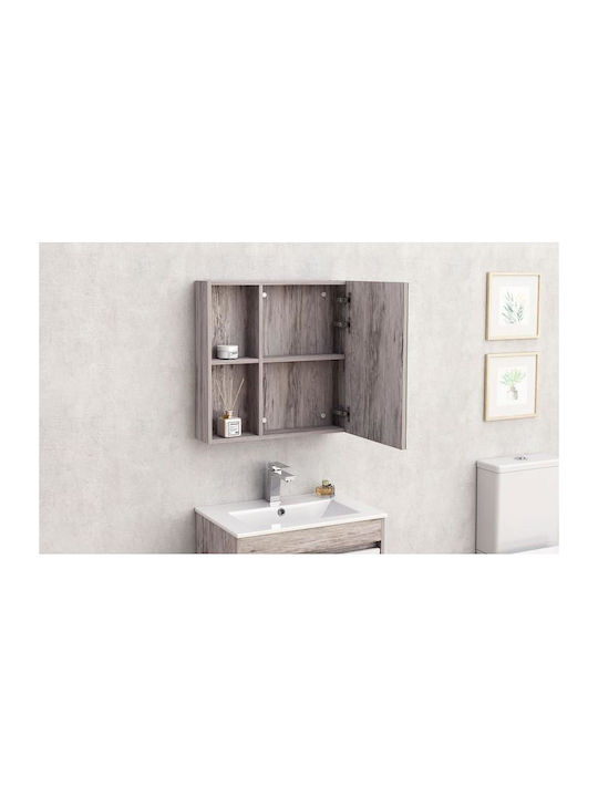 Inter Ceramic Oglindă de Baie din Plastic cu Raft & Dulap 60x14cm
