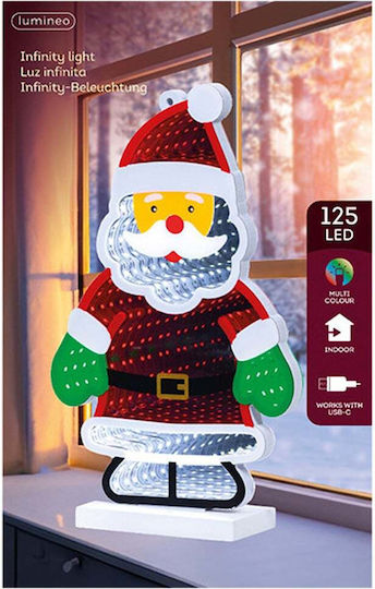 Lumineo Infinity Light Santa Claus Christmas Figure 125 Leds 26cm