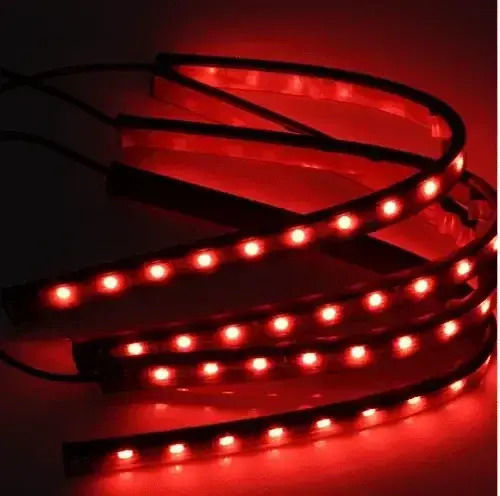 Εσωτερικά Led Φώτα Αυτοκινήτου Music Rgb 33cm Τηλεχειριστήριο 4τμχ