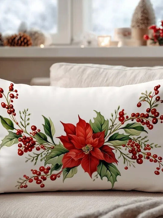 By Queen Limited Festive Edition Μαξιλαροθήκη Poinsettia Elegance 50x30εκ