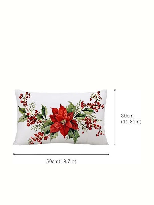 By Queen Limited Festive Edition Μαξιλαροθήκη Poinsettia Elegance 50x30εκ