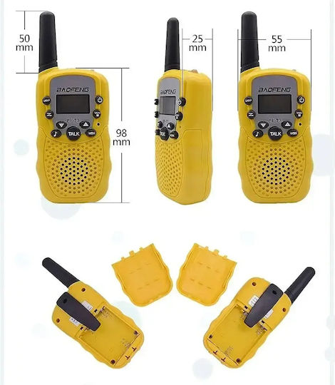 Baofeng BF-T3 Walkie Talkie with Monochrome Screen Set of 2pcs In Yellow Color