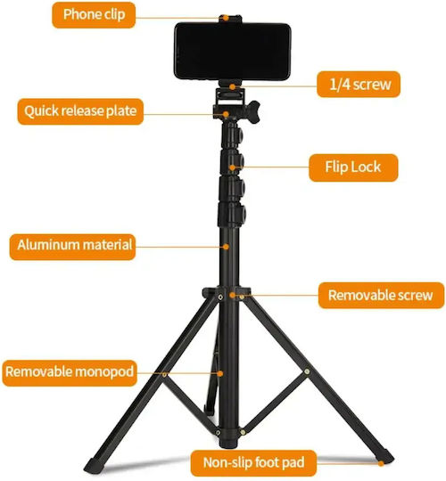 Jmary MT-39 Selfie Stick Cell Phone Tripod Black
