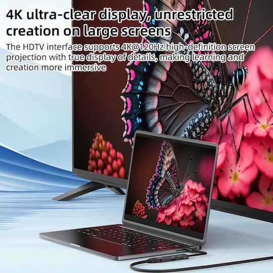 USB-A / USB-C Stație de andocare cu 4K PD Ethernet Gri (EDA008423601A)