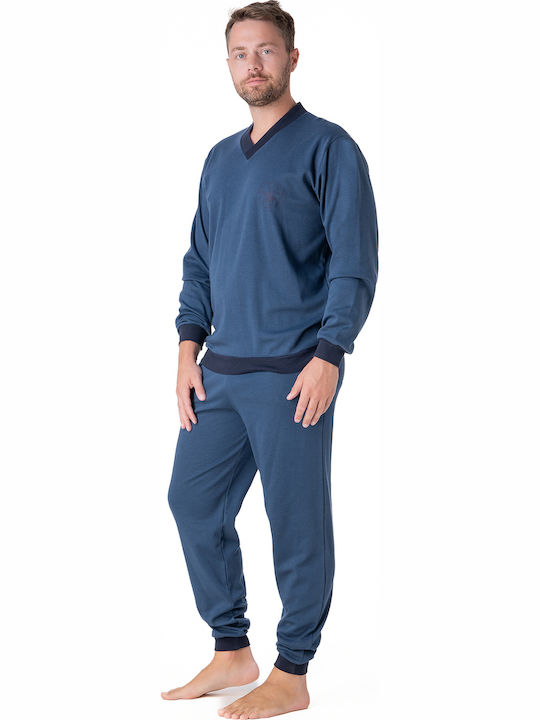 Relax Anatomic Χειμερινή Ανδρική Πιτζάμα Μπλε