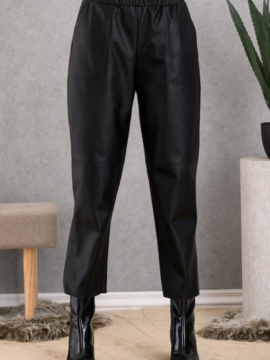 Derpouli Women's Leather Blazer Black