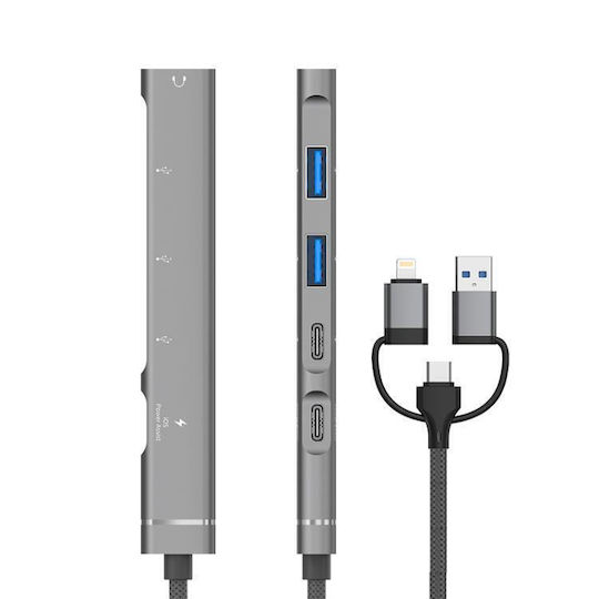 Thunderbolt 3 / USB-A / USB-C Stație de andocare cu 4K PD Ethernet Argintiu (EDA008407701A)