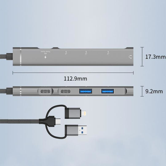 Thunderbolt 3 / USB-A / USB-C Stație de andocare cu 4K PD Ethernet Argintiu (EDA008407701A)