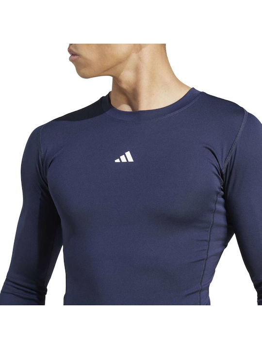 adidas Techfit Compression Herren Thermo Langarmshirt Kompression Blau