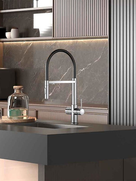 Inter Ceramic Acqua Pura Настолен Гъвкав Сребрист Inter Ceramic Acqua Pura Настолен Гъвкав Сребрист