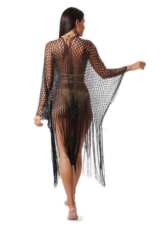 Silia D Women's Kimono Beachwear Black