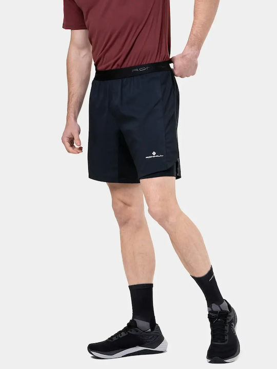 Twin 2 in 1 Sports Men's Shorts All Black Black