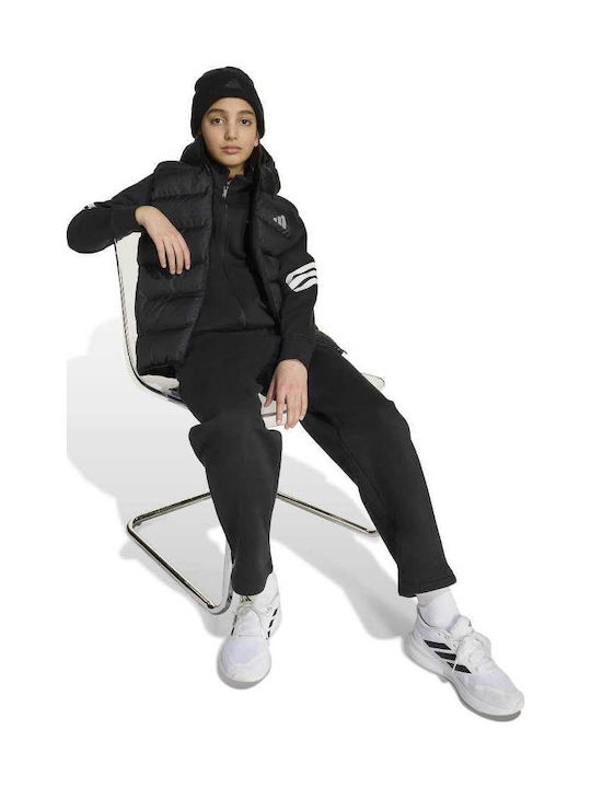 Down Jacket Kids Sports Sleeveless with Hood Black