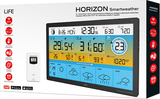 Life Horizon Smartweather Tuya Wireless Digital Weather Station Tabletop / Wall Mounted