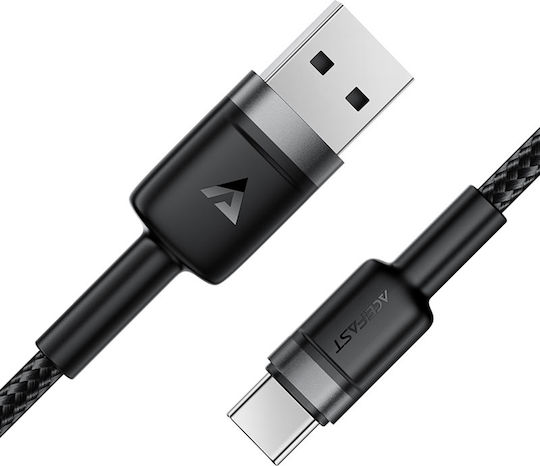 Acefast USB 2.0 Cable USB-C male - USB-A 18W Μαύρο 1.2m C22-04
