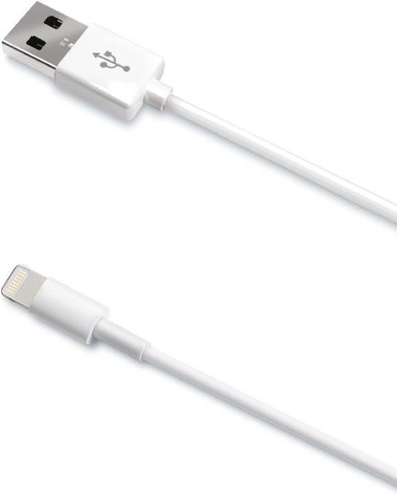 Celly Regular USB-A la Cablu Lightning Alb 1m (USBIP5)