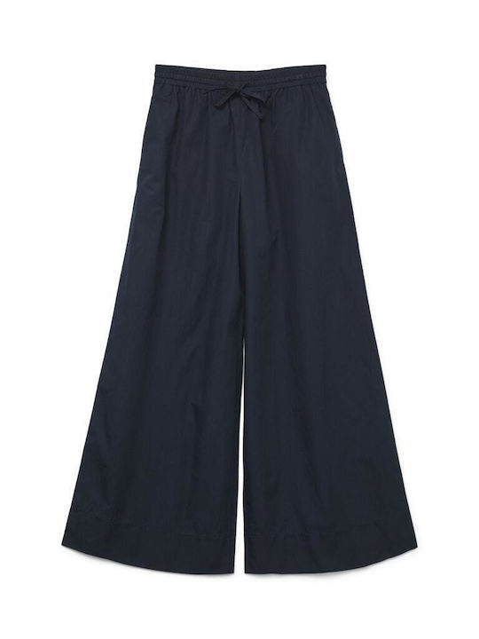 Damen Stoff Hose mit Gummizug Blau