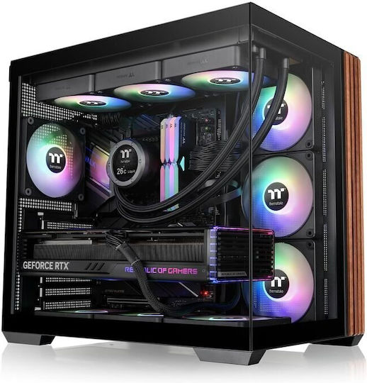 Thermaltake View 380 WS ARGB Gaming Midi Tower Κουτί Υπολογιστή με Πλαϊνό Παράθυρο Μαύρο