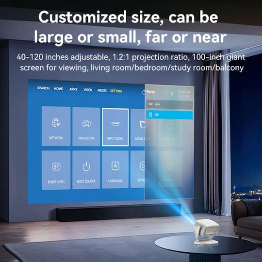 Yesido Projector LCD HD LED Lamp with Built-in Speakers White